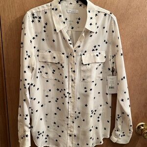 Equipment Star Print Blouse in Black and White